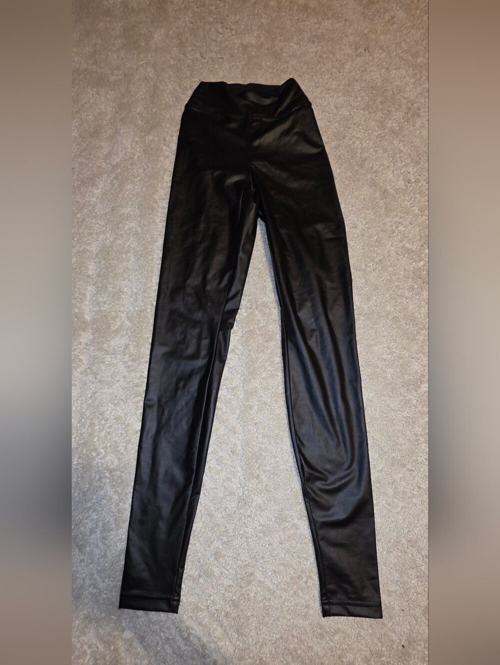 Aerie Black Faux Leather-Look Leggings